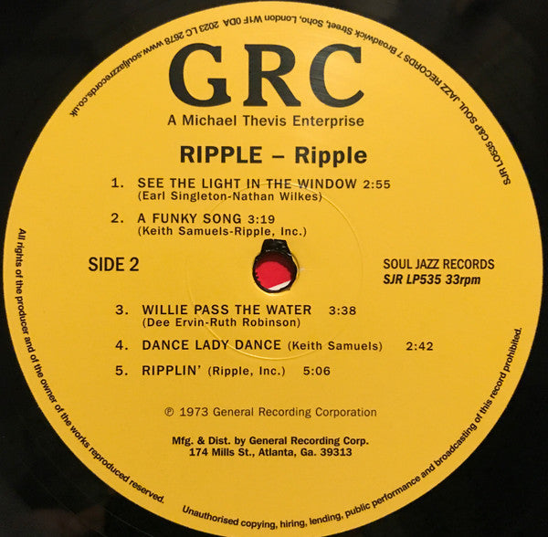 RIPPLE (リップル)  - Ripple <1st Album> (UK 2023年レコードストアデイ1400枚限定復刻再発「黒盤」LP/New)