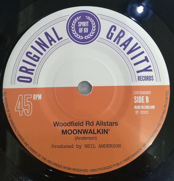ROY ELLIS / Woodfield Rd Allstars (ロイ・エリス)  - Rudy Skankin' On The Moon / Moonwalkin' (UK 限定 ジャケ付き 7"/New)