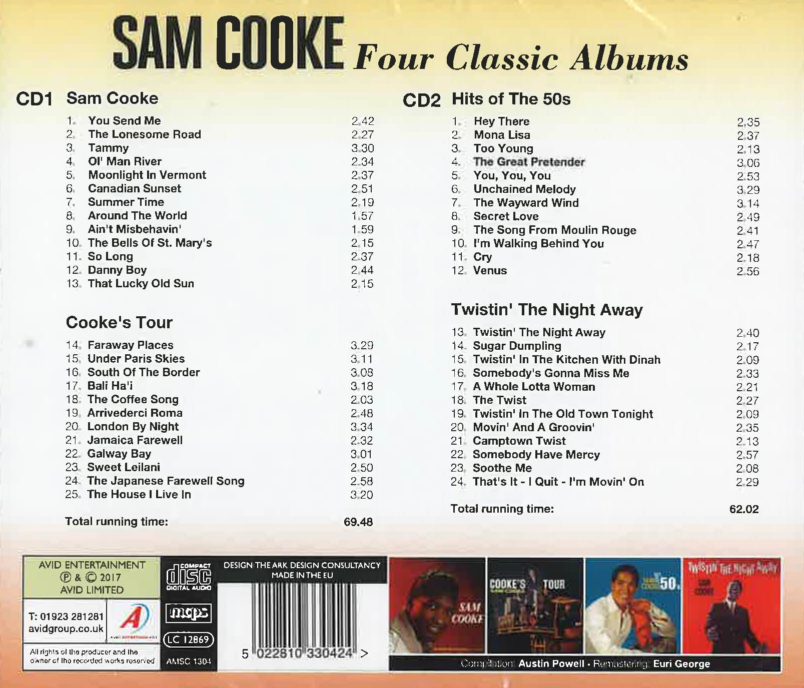 SAM COOKE (サム・クック)  - Four Classic Albums (UK 限定合体再発 CDx2枚組 /New) 全49曲