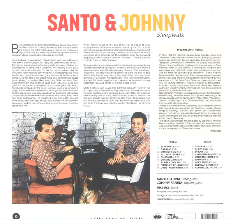 SANTO ＆ JOHNNY (サント＆ジョニー)  - Sleepwalk (EU 限定復刻ボーナス入り再発180g LP/New)