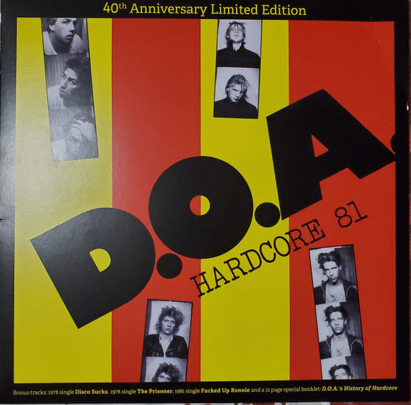 D.O.A. - Hardcore '81 (Canada 40周年記念限定「正規」再発LP / New) 12頁ブックレット付 !