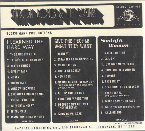 SHARON JONES & THE DAP-KINGS (シャロン・ジョーンズ & ダップキングス)  - Soul Of A Woman + I Learned The Hard Way + Give The People What They Want  (US 限定合体再発 CDx3枚組/New)