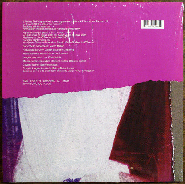 SONIC YOUTH (ソニック・ユース)  - J'accuse Ted Hughes / Agnès B Musique (US 正規限定再発 12インチ/NEW) '08年EP