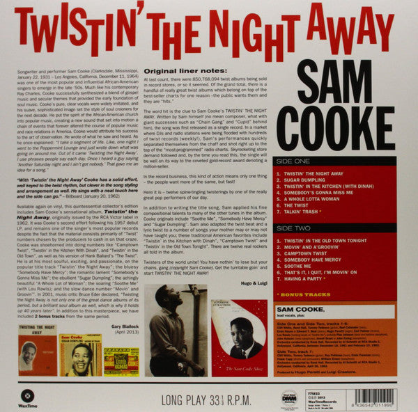 SAM COOKE (サム・クック)  - Twistin’ The Night Away (EU 限定ボーナス入り再発180g LP/New)
