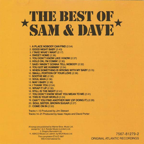 SAM & DAVE (サム・アンド・デイブ)  - The Best Of Sam & Dave (US 限定 CD /New) ベスト21曲