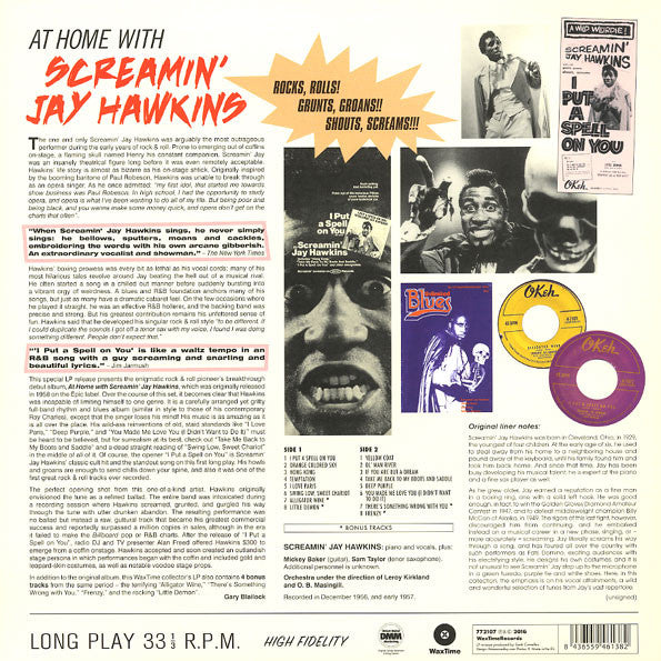 SCREAMIN’ JAY HAWKINS (スクリーミン・ジェイ・ホーキンス)  - At Home With SCREAMIN’ JAY HAWKINS (EU 限定復刻ボーナス入り再発180g LP/New-WaxTime 772107)