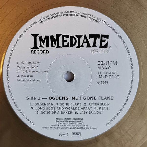 SMALL FACES (スモール・フェイセズ)  - Ogdens' Nut Gone Flake  (EU 限定リマスター再発「ゴールド・ヴァイナル」モノラル LP+帯、カラーインナー/New)