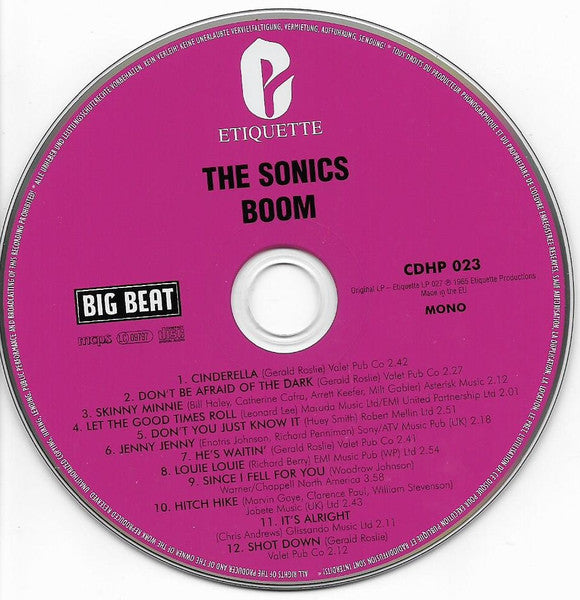SONICS (ソニックス)  - Boom (UK 限定復刻再発カードスリーブ CD/New)