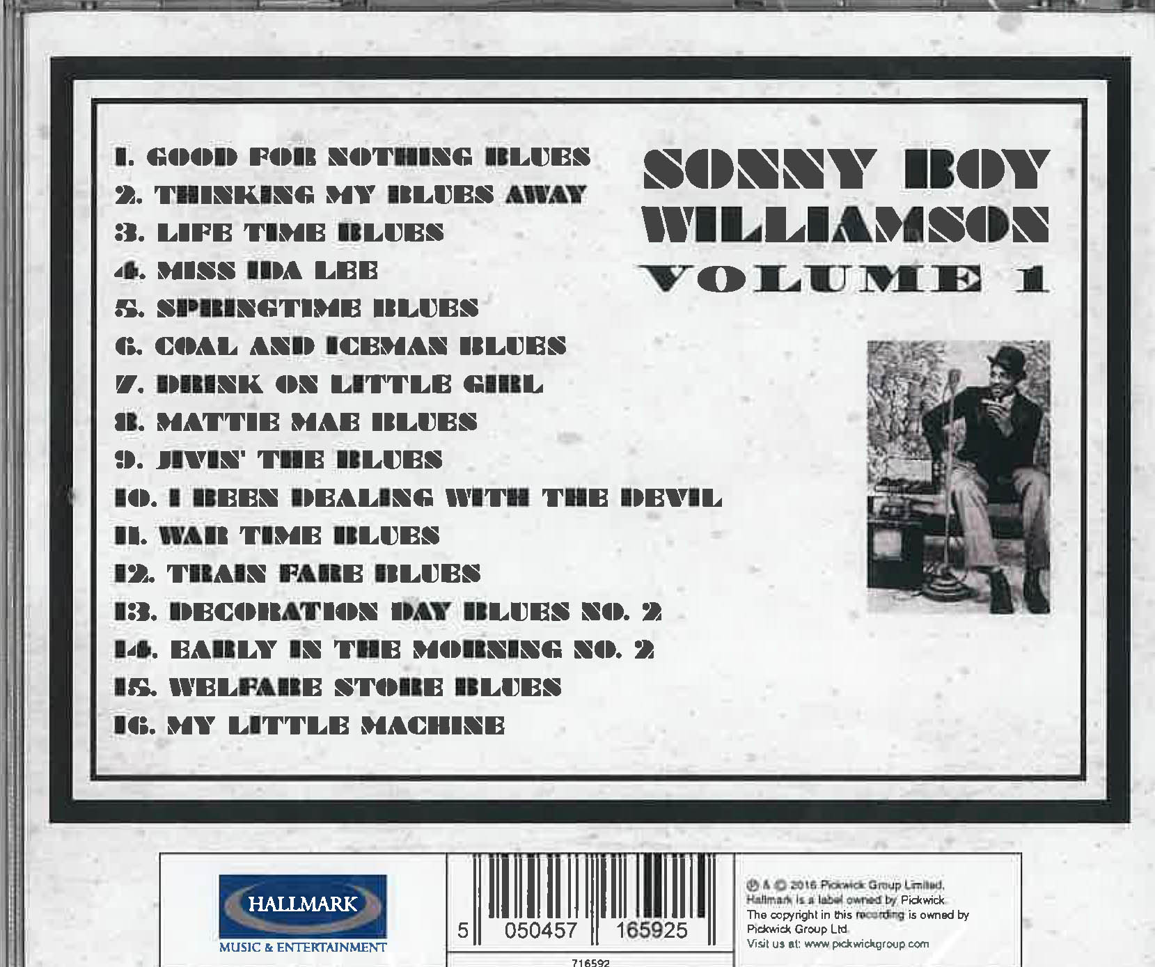 SONNY BOY WILLIAMSON (初代 サニー・ボーイ・ウイリアムソン) - Sonny Boy Williamson Volume 1  (UK 限定 CD /New)全16曲