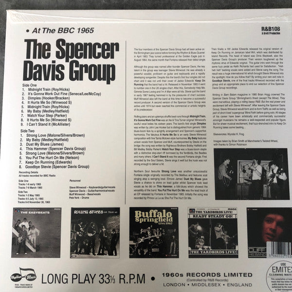 SPENCER DAVIS GROUP (スペンサー・デイヴィス・グループ)  - At The BBC 1965 (UK  限定リリース「モノラル」 LP/New)