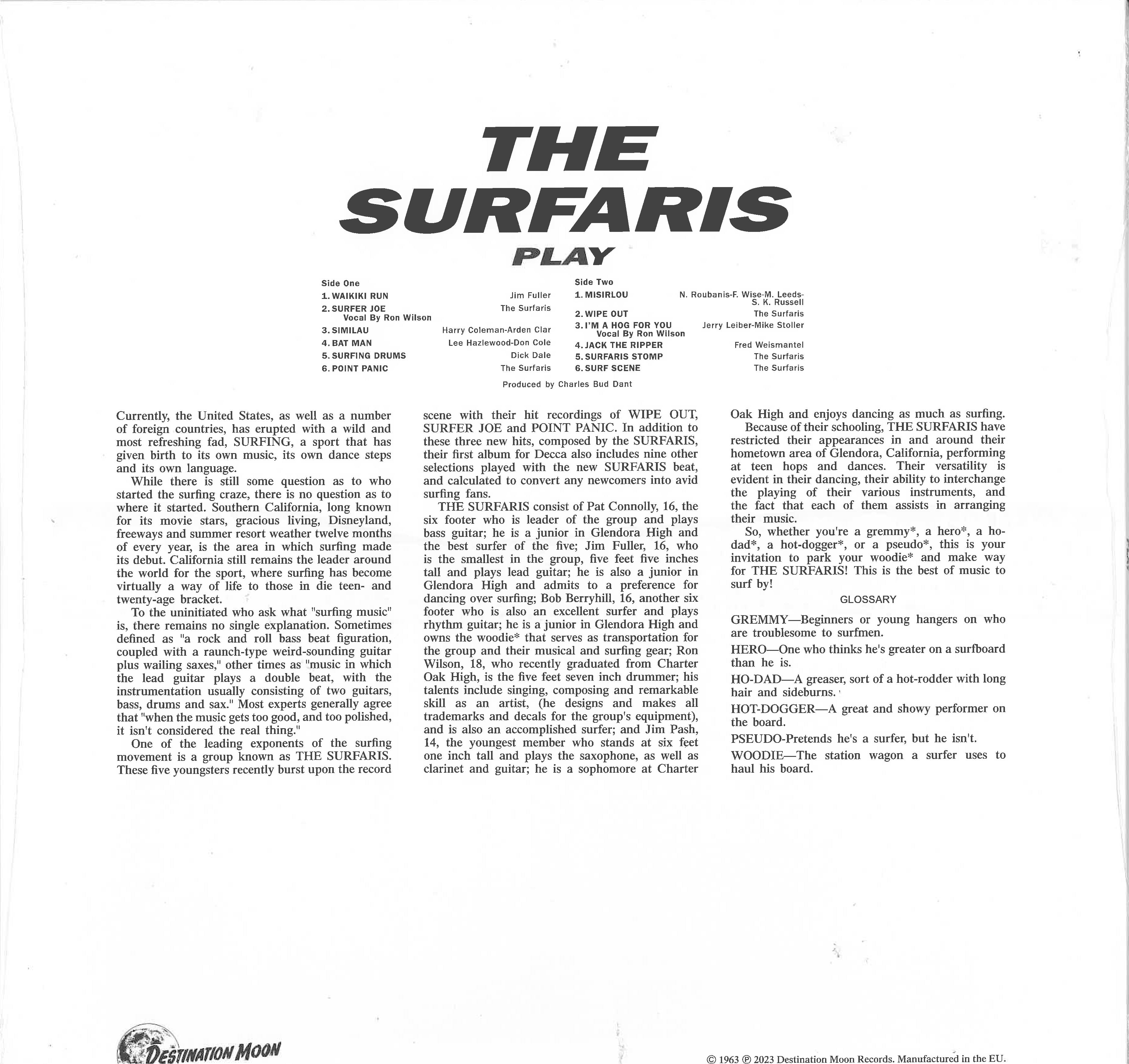 SURFARIS (サーファリス [サファリース])  - Play Wipe Out...Surfer Joe and Others (EU 限定500枚復刻再発「クリア VINYL」LP/New)