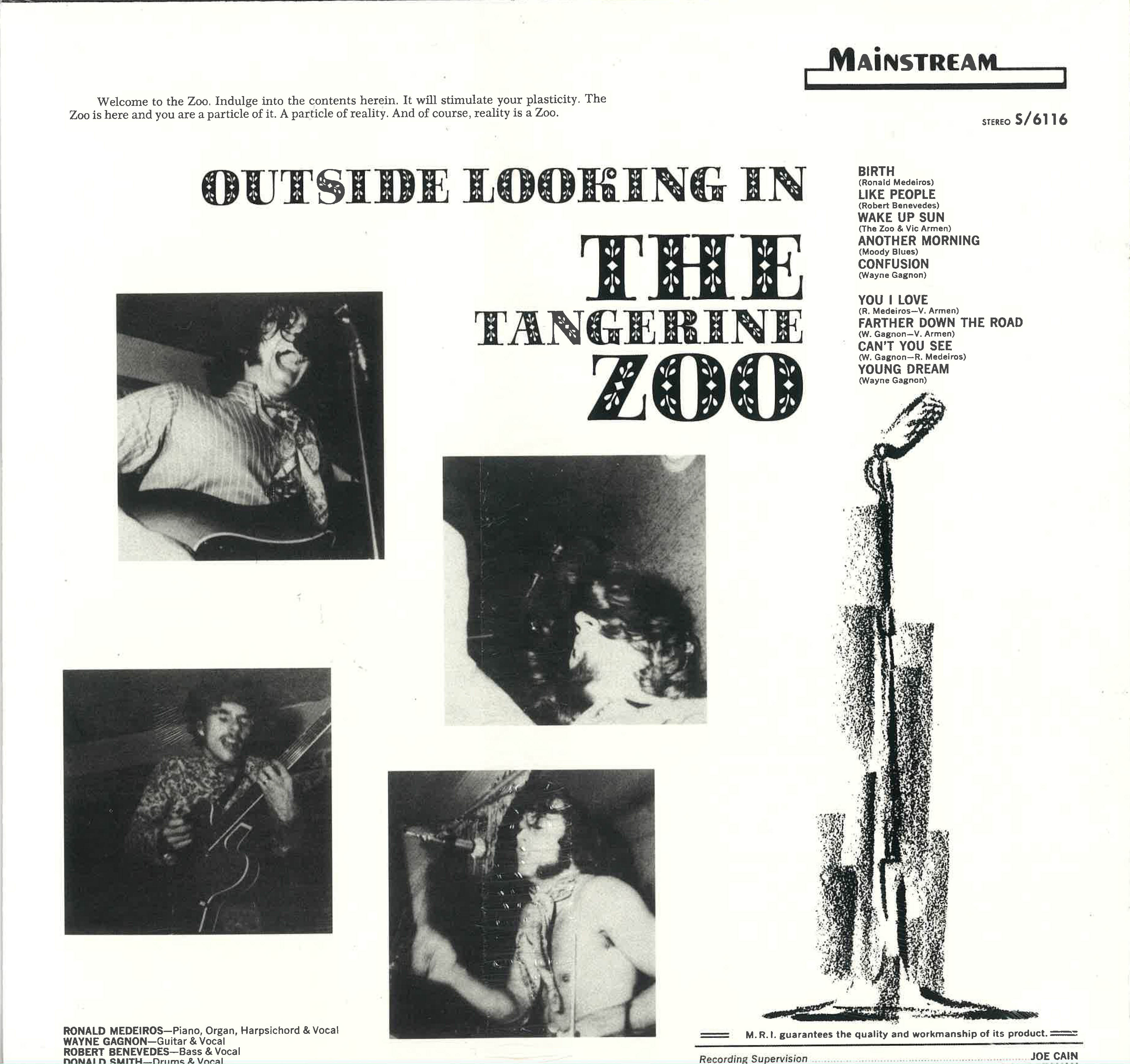 TANGERINE ZOO, THE (タンジェリン・ズー)  - Outside Looking In (US 限定復刻再発 LP/New)