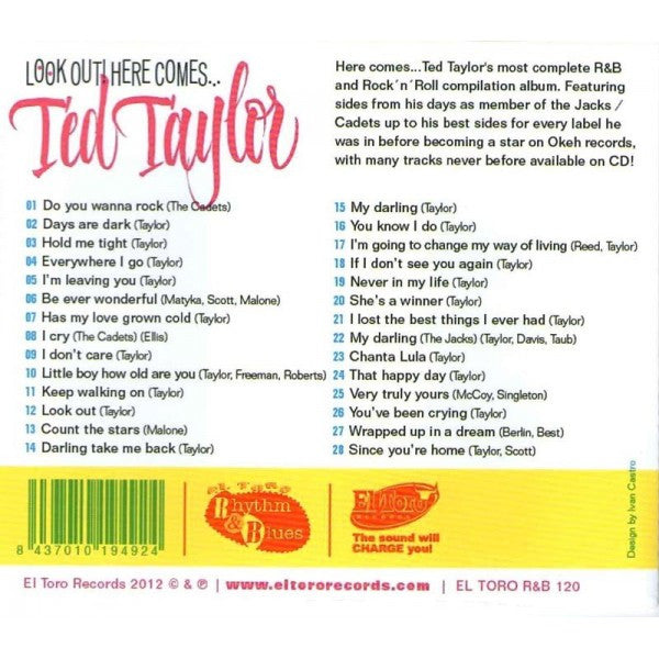 TED TAYLOR (テッド・テイラー)  - Look Out! Here Comes... (スペイン 限定CD/New)全28曲！