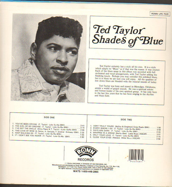 TED TAYLOR (テッド・テイラー)  - Shades Of Blue (US 限定復刻再発アナログLP/New)