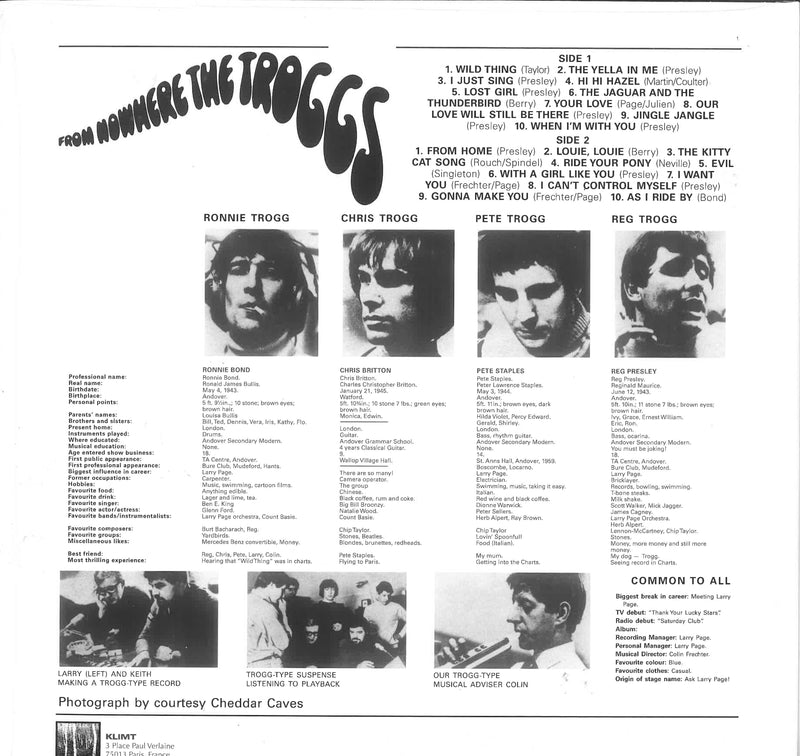 TROGGS (トロッグス)  - From Nowhere (France 限定復刻再発 （カラー？）LP /New)