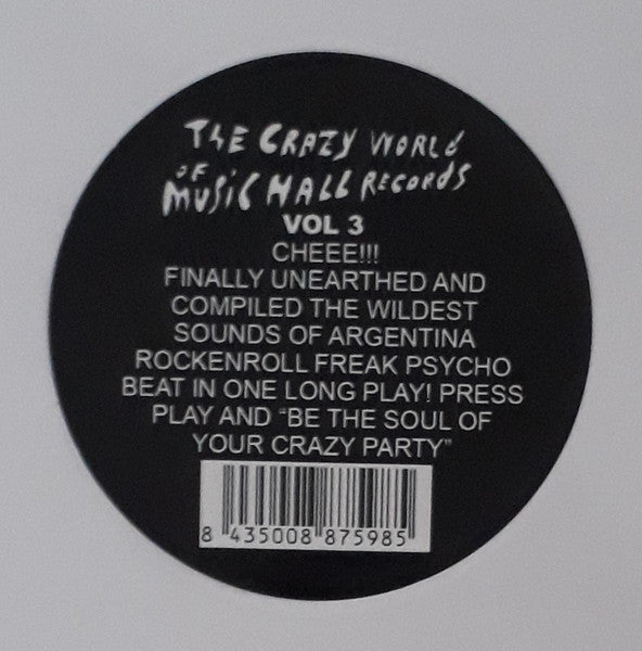 V.A. (秘境60'sガレージ・ナゲッツ・シリーズの「南米」編第3弾)  - The Crazy World Of Music Hall Records Vol.3 (Spain 限定500枚プレス LP/New)