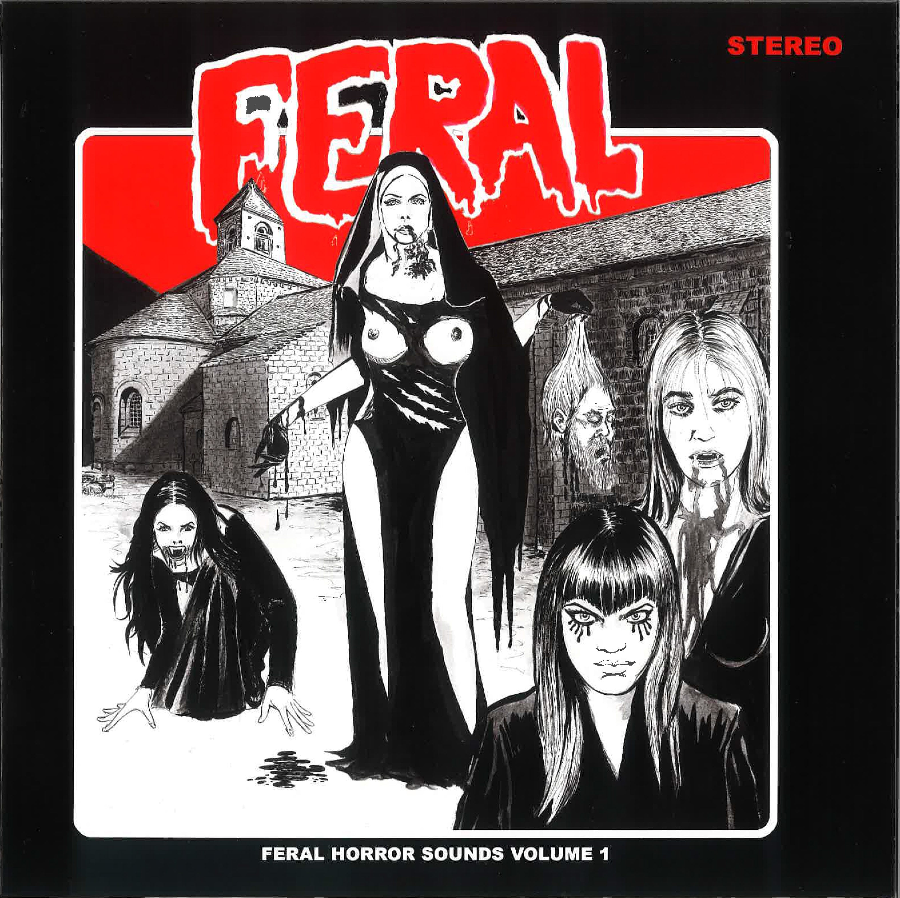 V.A. (大阪悩殺ガールズ・ガレージ・トリオ「ザ・ゴー・デヴィルズ」収録ホラー・コンピ)  - Feral Horror Sounds Vol.1 (ドイツ限定プレス「赤盤」10インチ LP+4種ポストカード/ New）