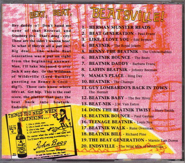 V.A. (50's & 60's ビートニク楽曲コンピ)  - Beat, Beat, Beatsville!: Beatnik Rock 'N' Roll (EU 限定復刻再発20曲入り CD/New)