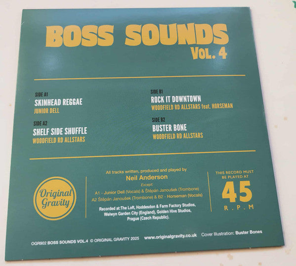 V.A. (英オリジナル・グラヴィティ社のスキンヘッド・レゲエ・コンピ・シリーズEP)  - Boss Sounds Vol.4 (UK限定ジャケ付き4曲入り7インチEP/New)