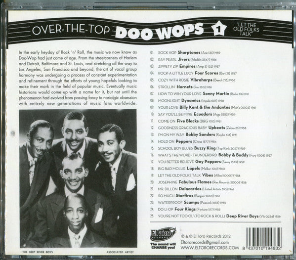 V.A (エル・トロ社編集のレア・ドゥワップ・コンピ第一弾)  - Over The Top Doo Wops Vol.1 (スペイン 限定CD/New)全25曲！