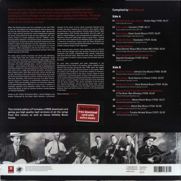 V.A. (1926〜1930年米国戦前ヒルビリー（ブルース）コンピ)  - The Rough Guide To Hillbilly Blues (Reborn And Remastered) (EU 限定 LP+ダウンロード・カード/New)