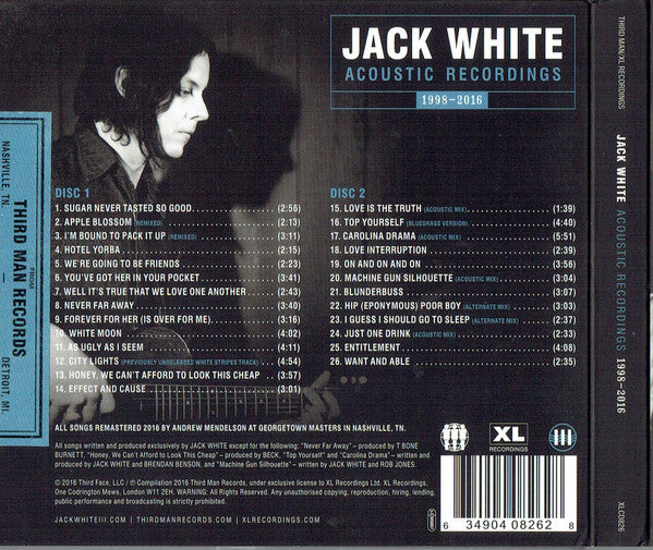 JACK WHITE (ジャック・ホワイト)  - Acoustic Recordings 1998-2016 (EU 限定リリース 2xCD/NEW) アコースティック・コンピ