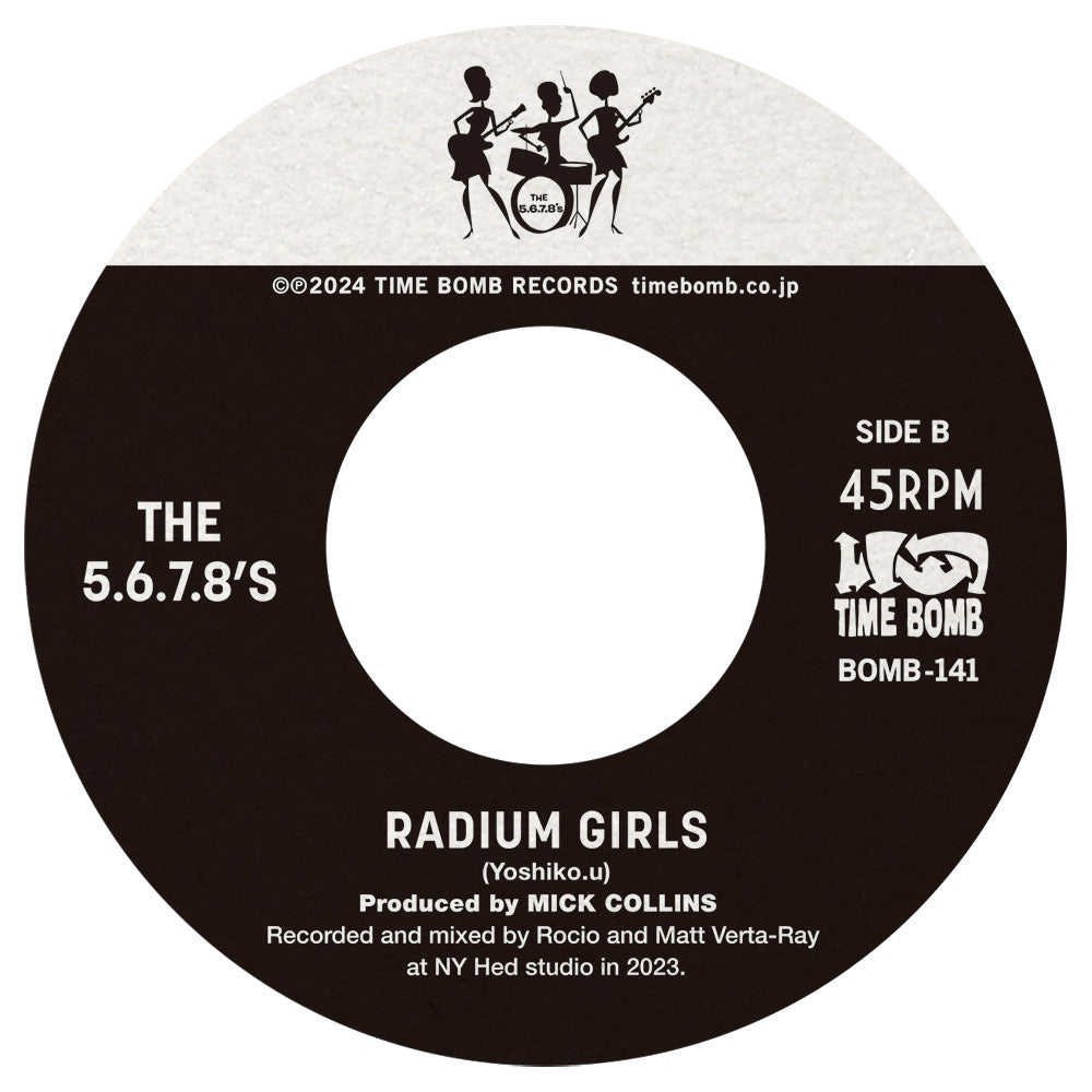 5.6.7.8’S , The  (ザ・ファイブ・シックス・セブン・エイツ)  - Telstar / Radium Girls  (Japan タイムボム  500枚限定ナンバリング入り海外ツアー用「クリア盤」 ジャケ付き 7インチ /New)  3/22（土） 発売　先行予約受付中