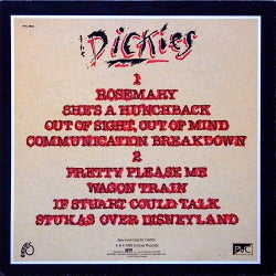 DICKIES, THE (ザ・ディッキーズ)  - Stukas Over Disneyland (US 限定再発カラーマーブルヴァイナル 140g LP「廃盤 New」)