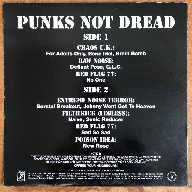 V.A. (ハードコア・バンドによる初期パンク・カバー・コンピ) - Punk's Not Dread (UK '95 再発 LP+インナー/PREACH 2)