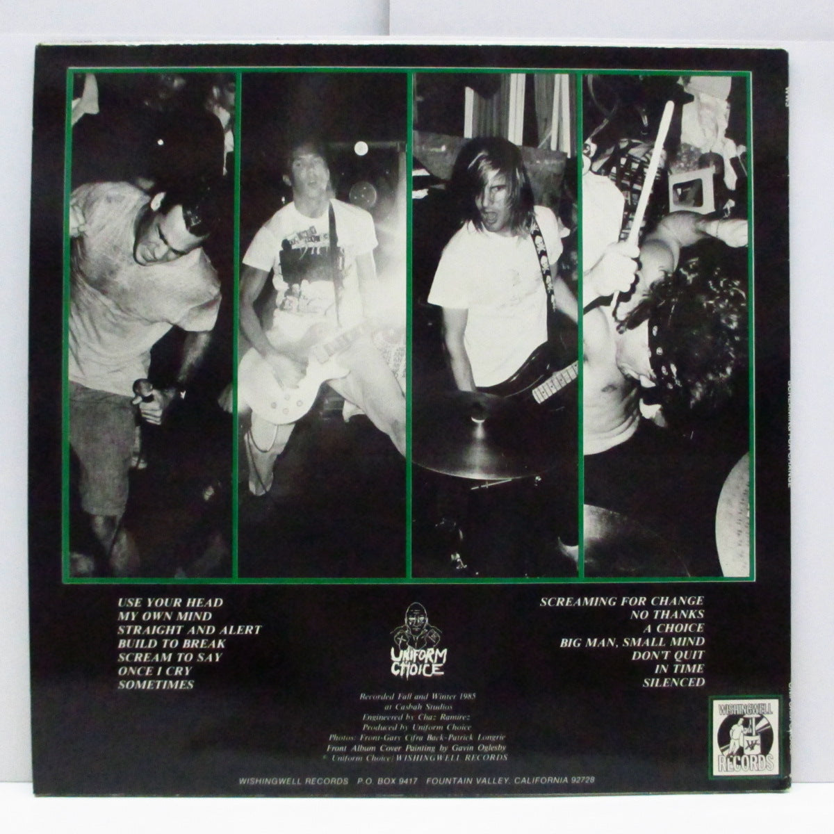 UNIFORM CHOICE (ユニフォーム・チョイス)  - Screaming For Change (US Re LP+Insert/Green Logo CVR)