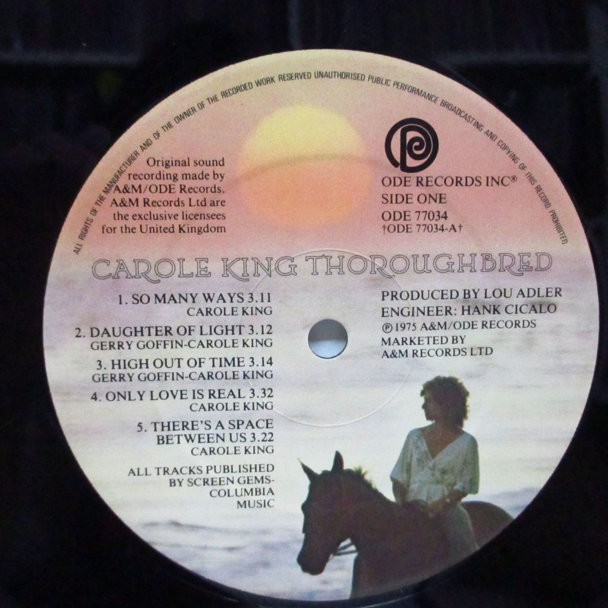 CAROLE KING (キャロル・キング)  - Thoroughbred (UK オリジナル 厚盤 LP+インナー)