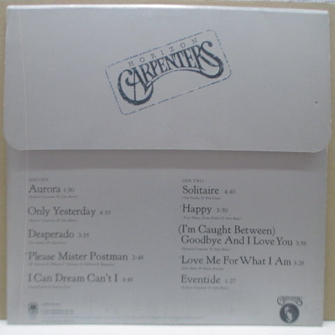 CARPENTERS (カーペンターズ)  - Horizon (UK オリジナル LP+インナー #1/ステッカー付きRobor社製封筒型エンボスジャケ）