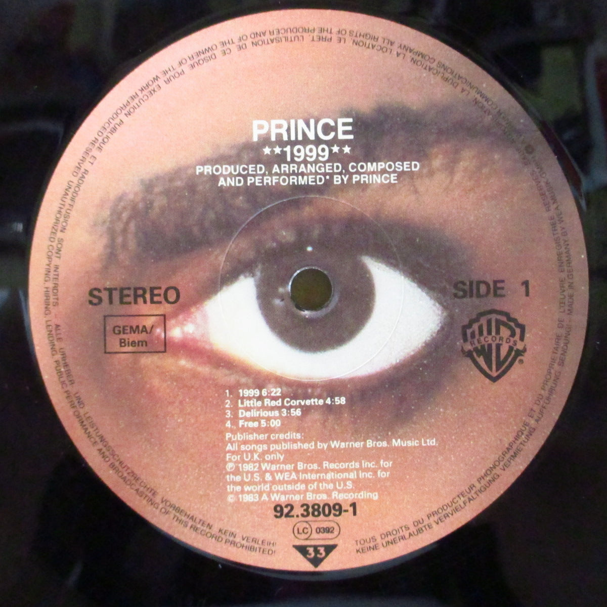 PRINCE (プリンス)  - 1999 [7曲入り] (UK-EU オリジナル7曲入り MLP/バーコード無し光沢ジャケ)