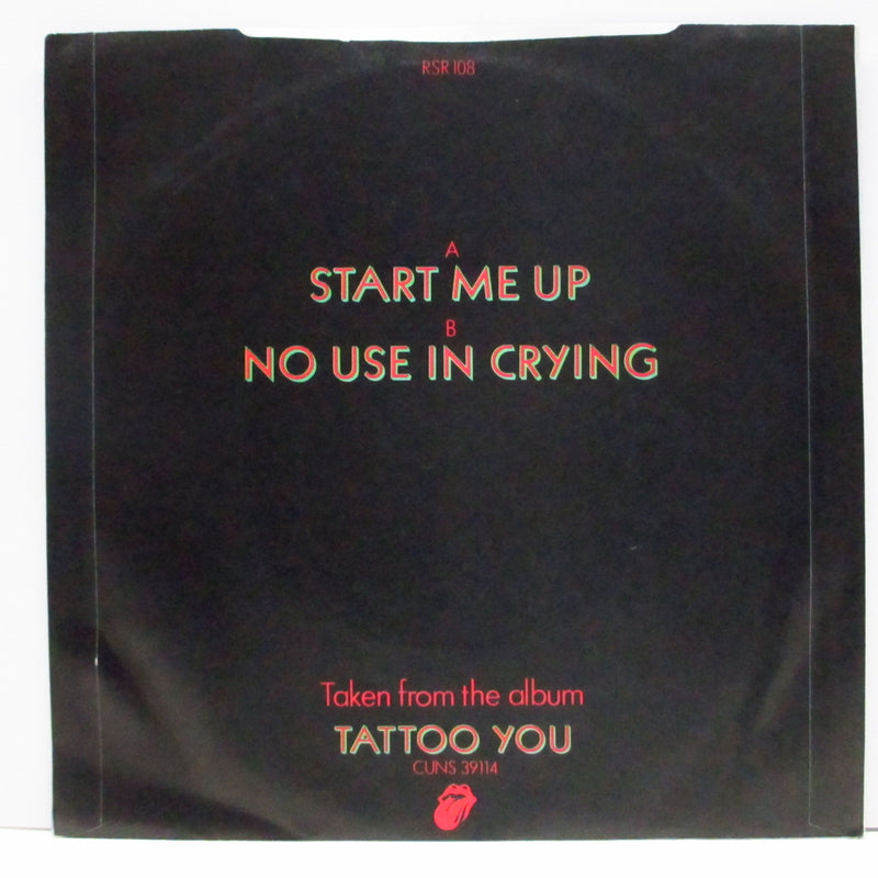 ROLLING STONES (ローリング・ストーンズ)  - Start Me Up (UK オリジナル「ラウンドセンター」7"+マット・ソフト紙折り返しジャケ)