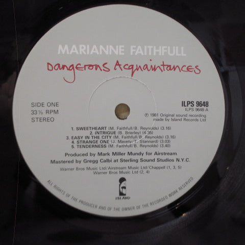 MARIANNE FAITHFULL - Dangerous Acquaintances (UK Orig.LP)