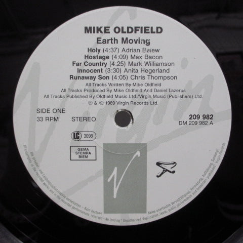 MIKE OLDFIELD - Earth Moving (WEST GERMAN:Orig.)