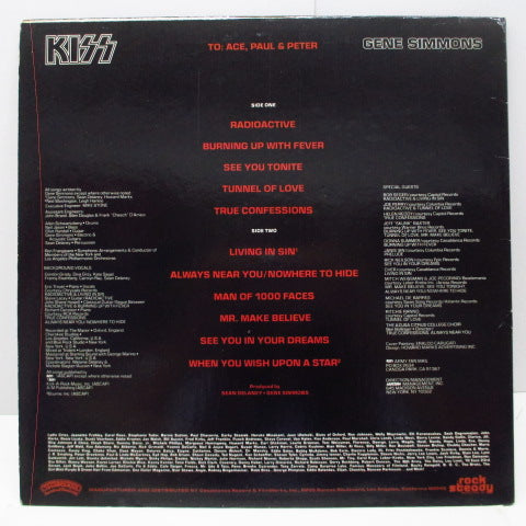 KISS (キッス)  - Kiss：Gene Simmons (US オリジナル LP+インナー、ポスター付)