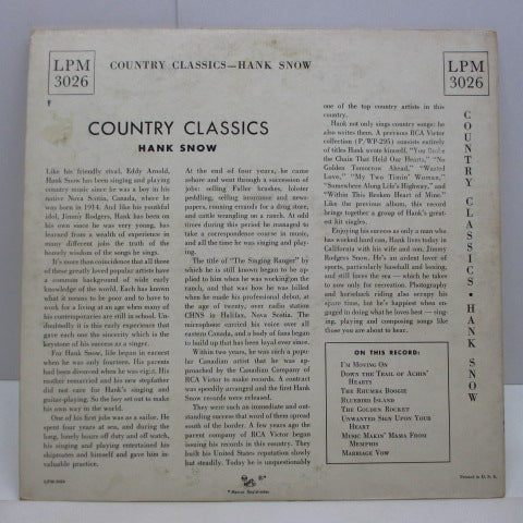 HANK SNOW - Country Classics (US Orig.Mono 10" LP)