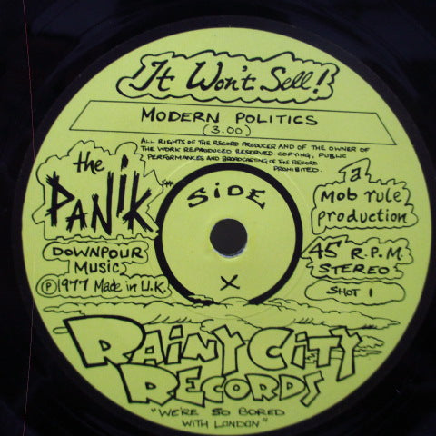 PANIK, THE - It Won't Sell! (UK Orig.7")