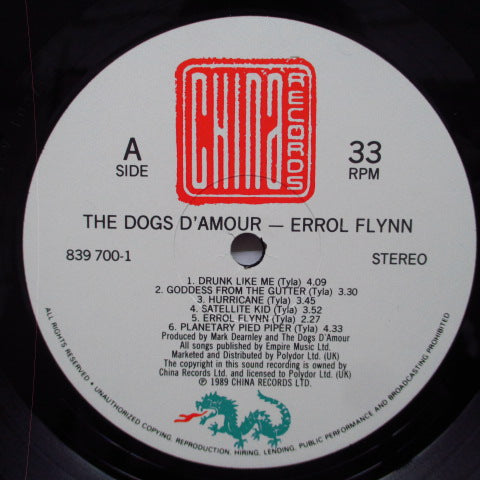 DOGS D'AMOUR, THE (ドッグス・ダムール)- Errol Flynn (UK オリジナル LP+インナー)
