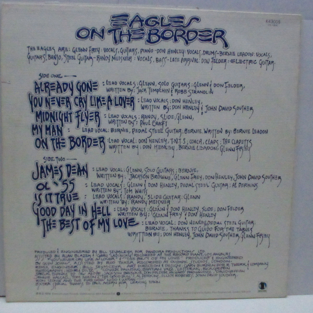 EAGLES (イーグルス)  - On The Border (UK 70'S Re W Logo Lbl.LP/Texture CVR)