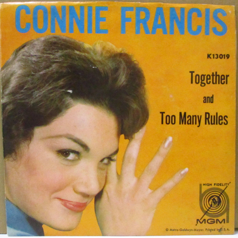 CONNIE FRANCIS (コニー・フランシス)  - Too Many Rules (US Promo 7"+PS)