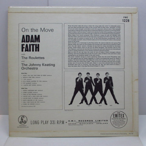 ADAM FAITH WITH THE ROULETTES (アダム・フェイス & ザ・ルーレッツ)  - On The Move (UK Orig.Mono LP/CFS)