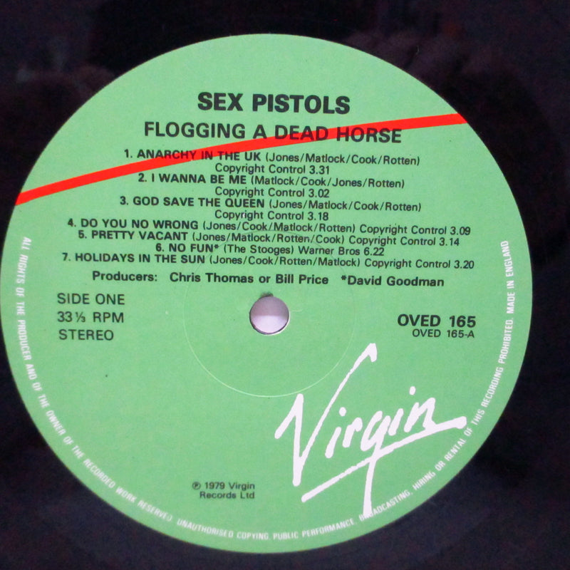SEX PISTOLS (セックス・ピストルズ)  - Flogging A Dead Horse (UK '86 再発「緑/赤ラベ」LP/OVED 165)