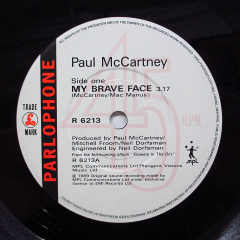 PAUL McCARTNEY (ポール・マッカートニー） - My Brave Face (UK Orig.White Lbl.7"+PS)