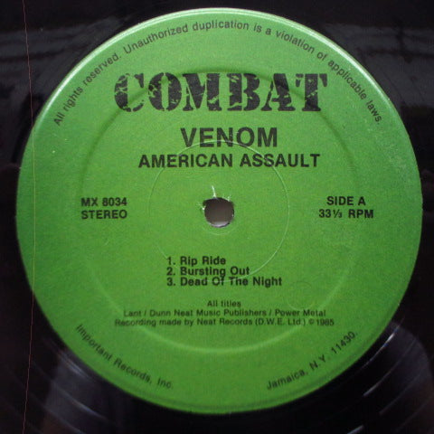 VENOM (ヴェノム) - American Assault (US オリジナル MLP/Green Lbl.)