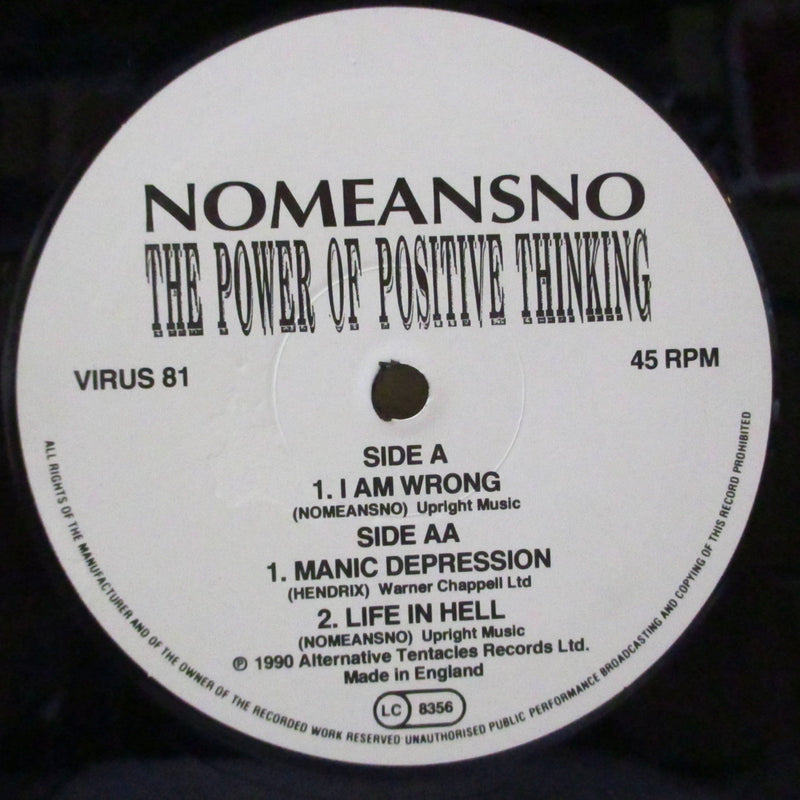 NO MEANS NO (ノーミンズノー)  - The Power OF Positive Thinking (UK オリジナル 3曲入り 12")