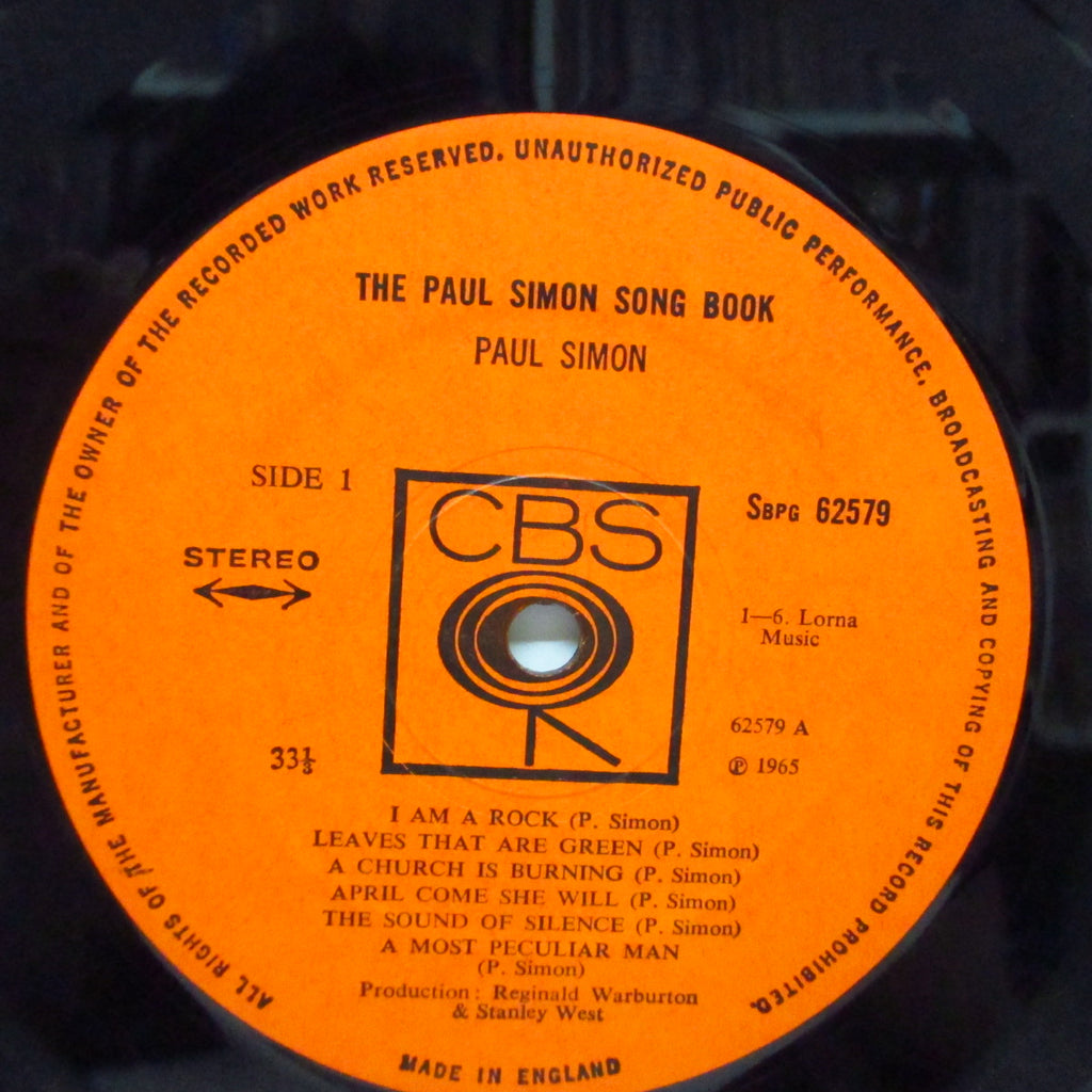 PAUL SIMON (ポール・サイモン) The Paul Simon Song Book (UK 70's再発「ステレオ」LP/マッ