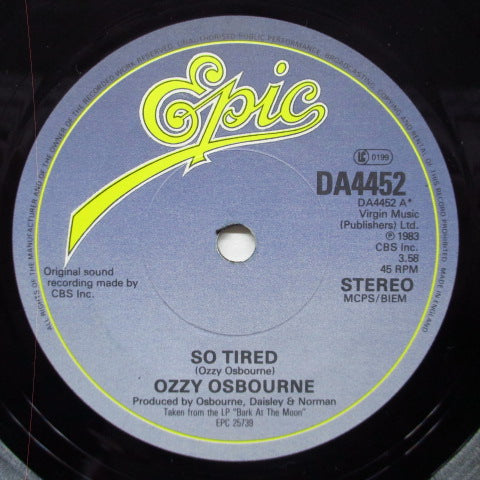 OZZY OSBOURNE (オジー・オズボーン) - So Tired (UK Ltd. 2x7"/GS)
