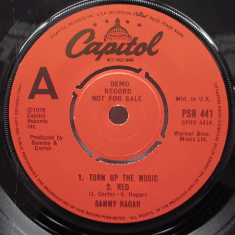 SAMMY HAGAR - Turn Up The Music +2 (UK Promo)